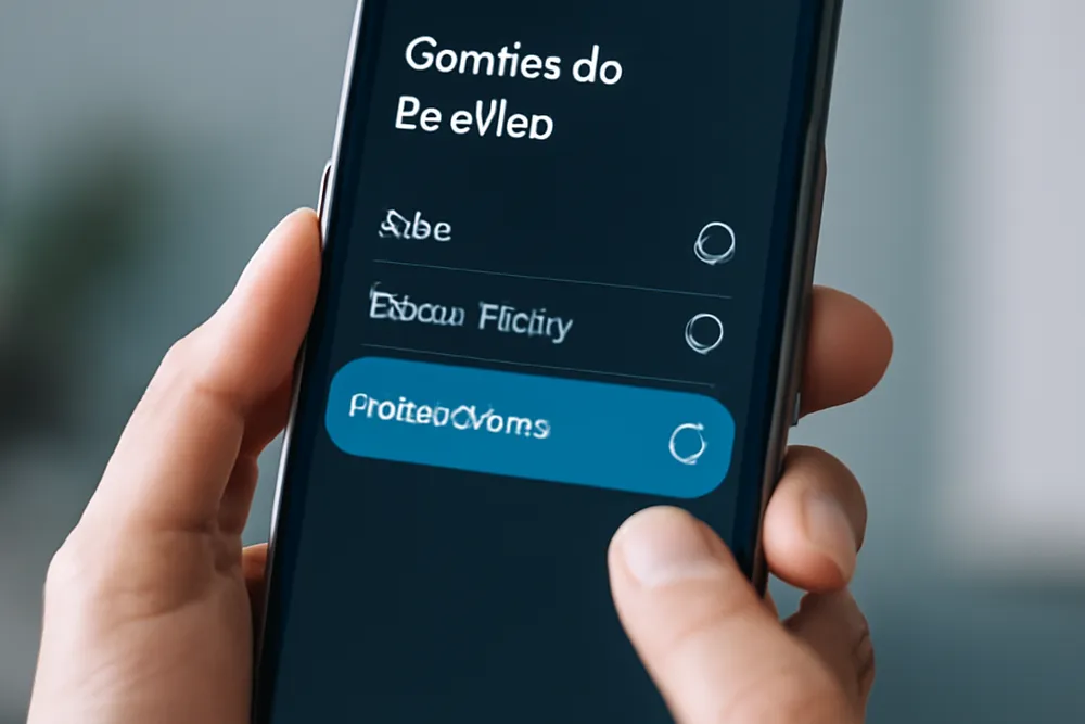 Personne réglant la qualité de streaming vidéo sur un smartphone