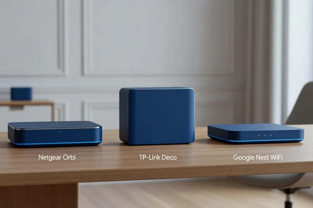 Nœud WiFi Mesh installé dans un salon moderne